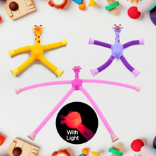 LED Telescopic Suction Cup Giraffe Toy,  Tubes Fidget Toys, Shape Changing Telescopic Sensory Tubes Fidget Tubes Sensory Toys Suction Toy, Funny Gift (3 Pcs Set)