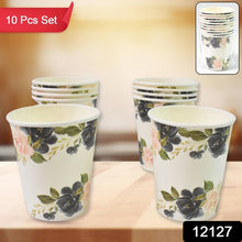 Disposable Paper Cups Disposable Tea Coffee Cups (10 Pcs Set  Mix Color  Design)