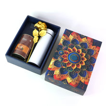 Effete Coffee Almonds Gift Hamper Golden Rose With Bottle (3 Pc Set)