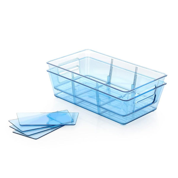 5776 Plastic Refrigerator Organizer Bins Set Of 2 Stackable Fridge Organizers With Handle Clear Organizing Food Fruit Vegetables Pantry Storage Bins For Freezer Kitchen Cabinet Organization And Storage (2 Pcs Set Mix Color)