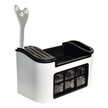 Multifunctional Kitchen Storage Organizer Rack With 6 Spice Containers Knife  Spoon Holder And Top Shelf