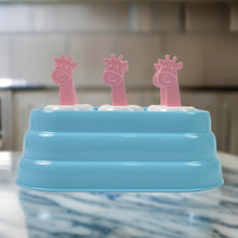 6 Cavity Popsicle Molds Plastic Giraffe Shape Ice Moulds (1 Pc)