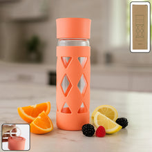 Glass Water Bottle With Protective Sleeve - (1 Pc  480 Ml)